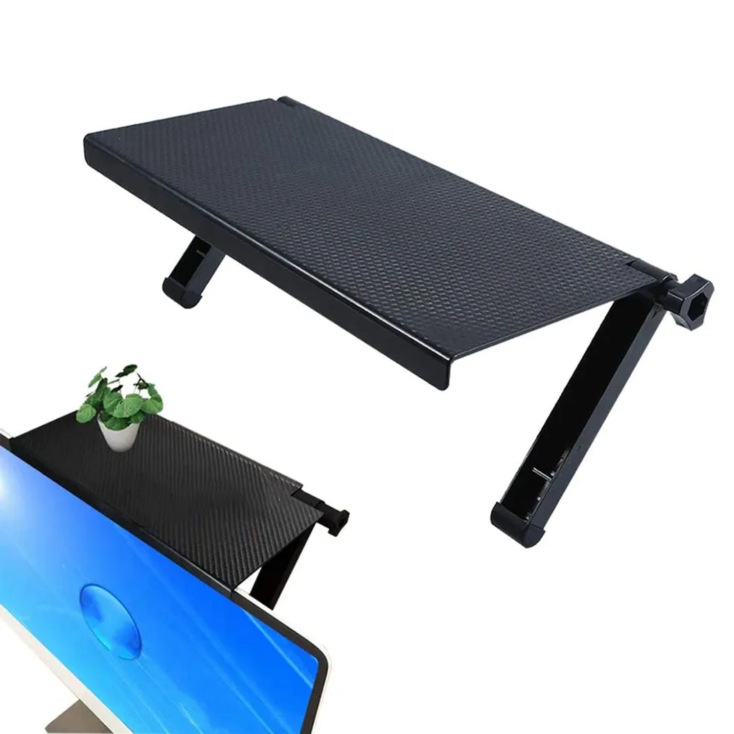 Adjustable TV top shelf for media devices and accessories. Adjustable TV top shelf for media devices and accessories.